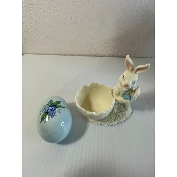 Jade Collection Ceramic( PAIR )of Bunnies Easter Spring Decor Figurines - Picture 12 of 12
